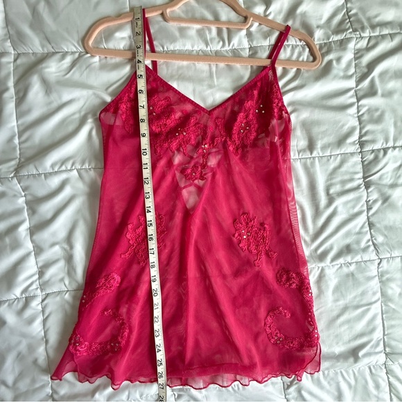Vintage Victoria’s Secret Mesh Embroidered Babydoll Slip Women’s S Y2K Pink - Picture 13 of 13